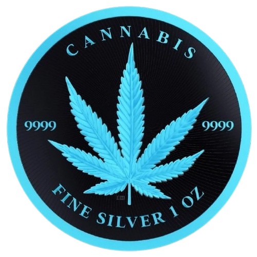 Unze 999 silber cannabis - 1,