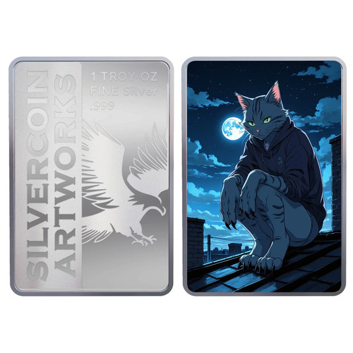 999 silberbarren katze - 1, oz