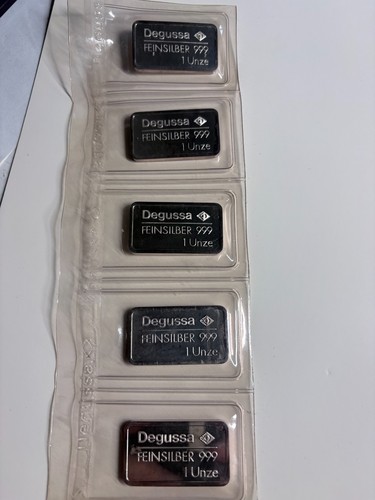 5x1 unze silberbarren degussa - unze,